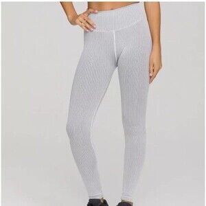 Good American Leggings Women’s Seamless Core Power Compression Ribbed White S